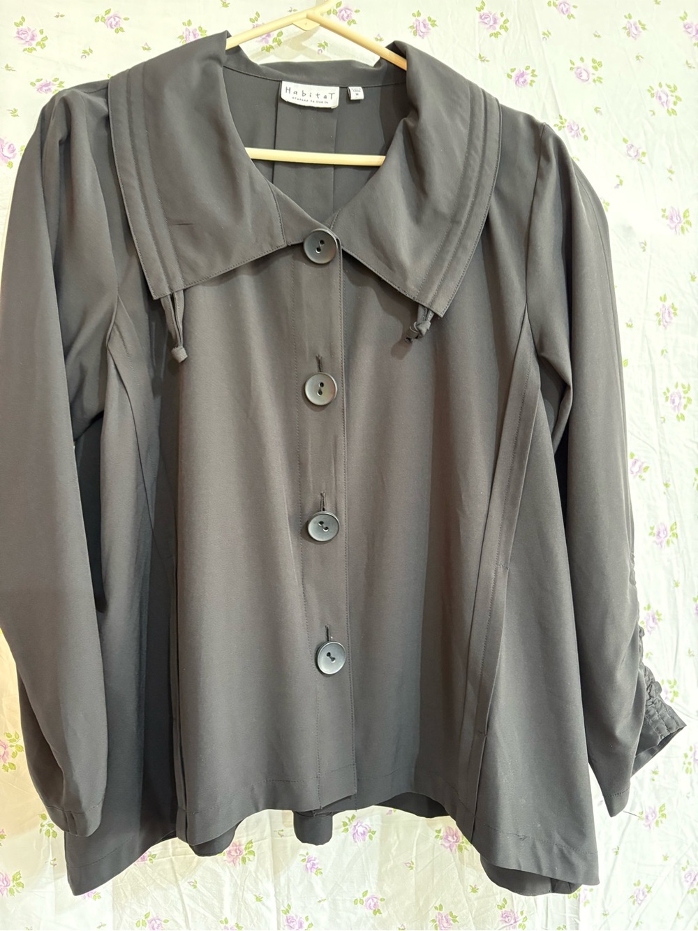 Habitat Black Button-Front Long Sleeve Shirt